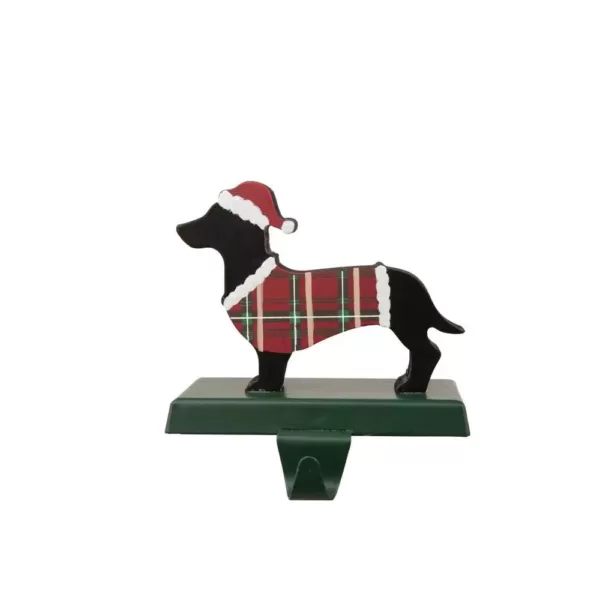 Glitzhome 5.92 in. H Wooden/Metal Dachhound Stocking Holder