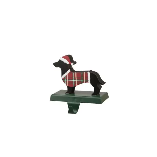 Glitzhome 5.92 in. H Wooden/Metal Dachhound Stocking Holder