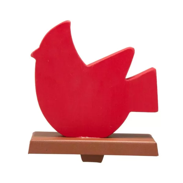 Glitzhome 6.3 in. L Wooden/Metal Cardinal Stocking Holder