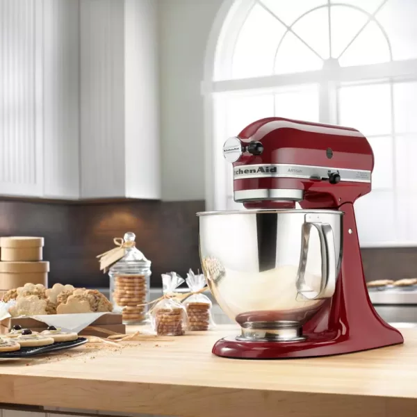 KitchenAid Artisan 5 Qt. 10-Speed Gloss Cinnamon Stand Mixer with Flat Beater, Wire Whip and Dough Hook Attachments