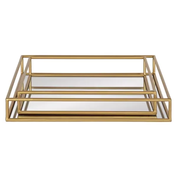 Kate and Laurel Felicia 11 in. x 2 in. x 14 in. Gold Decorative Wall Shelf