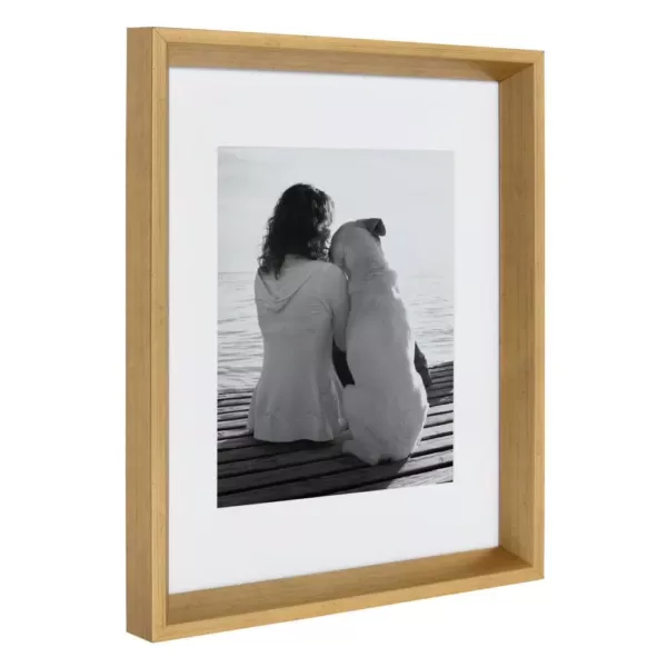 Kate and Laurel Calter 11 in. x 14 in. Matted to 8 in. x 10 in. Gold Picture Frame (Set of 4)