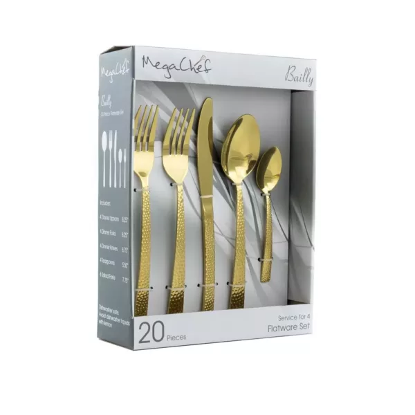 MegaChef Baily 20-Piece Gold Stainless Steel Flatware Set (Service for 4)