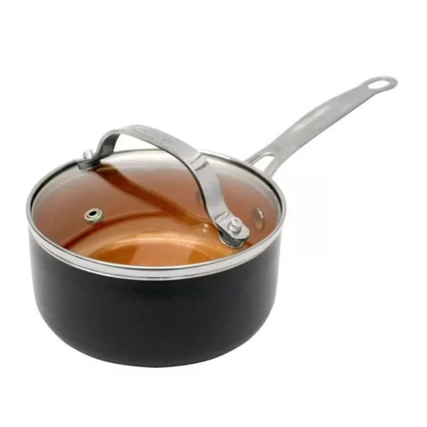 Gotham Steel 2 Qt. Aluminum Ti-Ceramic Non-Stick Sauce Pan with Glass Lid