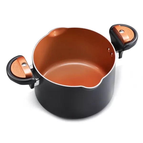 Gotham Steel 5 Qt. Non-Stick Ti-Ceramic Pasta Pot with Built-In Strainer and Twist N' Lock Handles