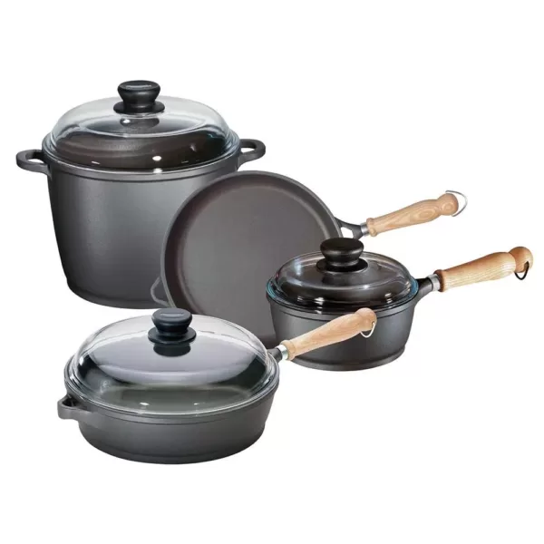 Berndes Tradition 7-Piece Cast Aluminum Nonstick Cookware Set in Gray