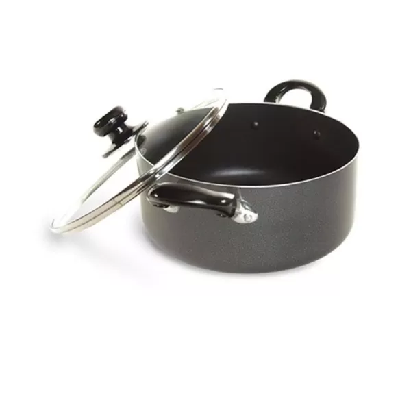 Better Chef 2 qt. Round Aluminum Nonstick Dutch Oven in Gray with Glass Lid