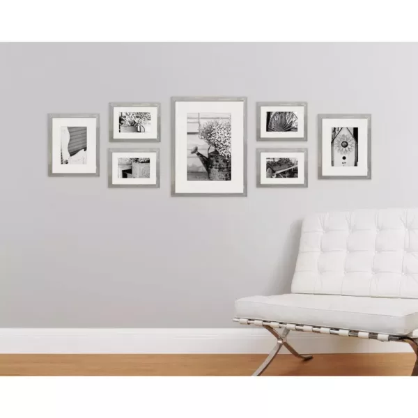 Pinnacle Gallery 4 in. x 6 in., 5 in. x 7 in., 8 in. x 10 in. Graywash Picture Frame (Set of 7)