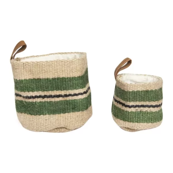 3R Studios Jute Handwoven Decorative Baskets (Set of 2)