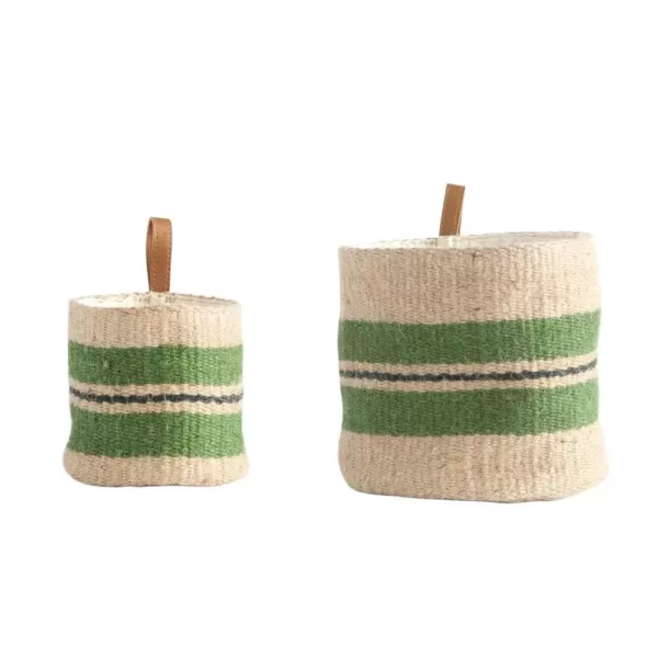 3R Studios Jute Handwoven Decorative Baskets (Set of 2)