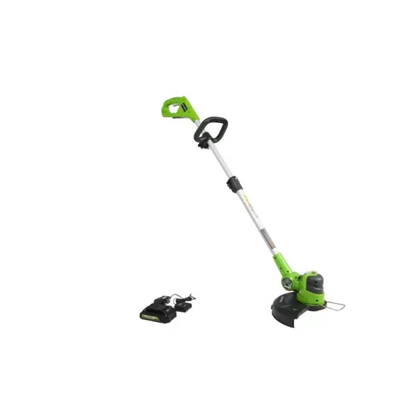 Greenworks 12 in. 24-Volt Battery Cordless String Trimmer with 2.0 Ah USB Battery and Charger Included ST24B215