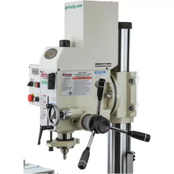 Grizzly Industrial Variable-Speed Gearhead Drill Press with Cross-Slide Table