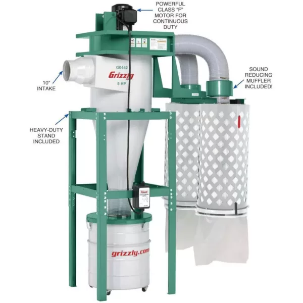 Grizzly Industrial 5 HP Cyclone Dust Collector