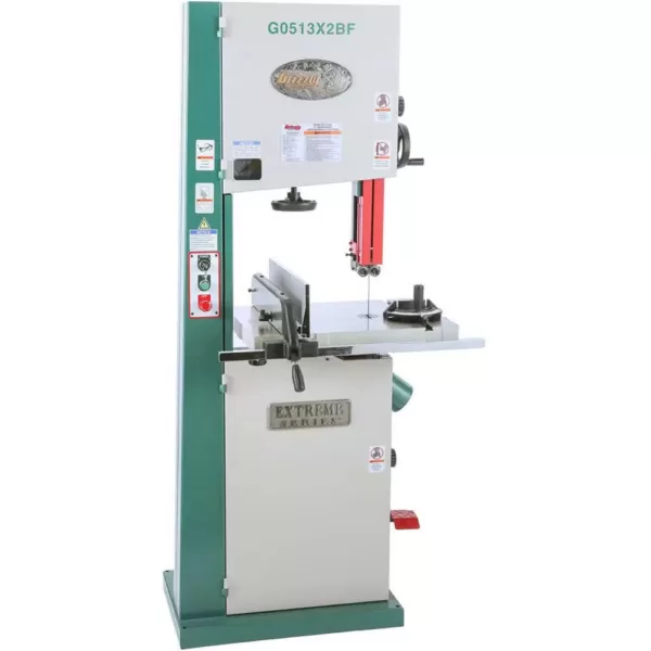 Grizzly Industrial 17" 2 HP Extreme-Series Bandsaw with Cast-Iron Trunnion & Foot Brake Micro-Switch