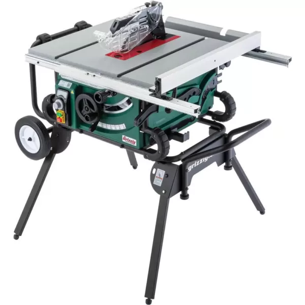 Grizzly Industrial 10 in. 2 HP Portable Table Saw with Roller Stand