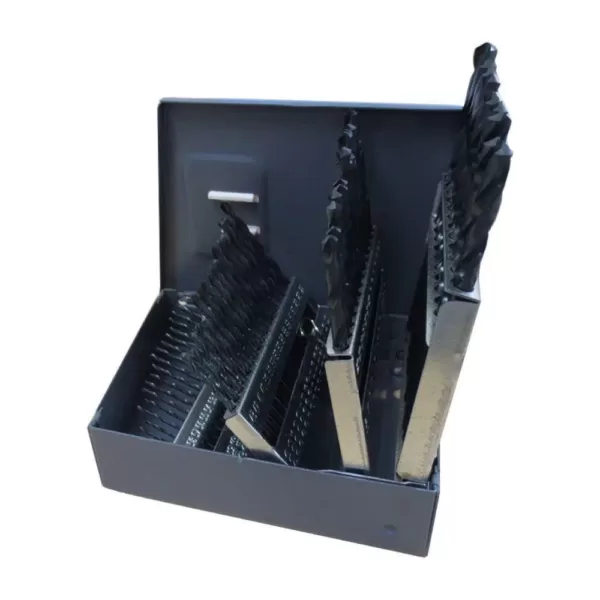 Gyros Premium Industrial Grade High Speed Steel Black Oxide Drill Bit Set (60-Piece)