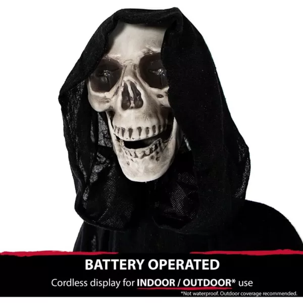 Haunted Hill Farm 5.5 ft. Animatronic Grim Reaper Halloween Prop