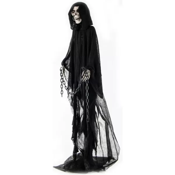 Haunted Hill Farm 5.5 ft. Animatronic Grim Reaper Halloween Prop