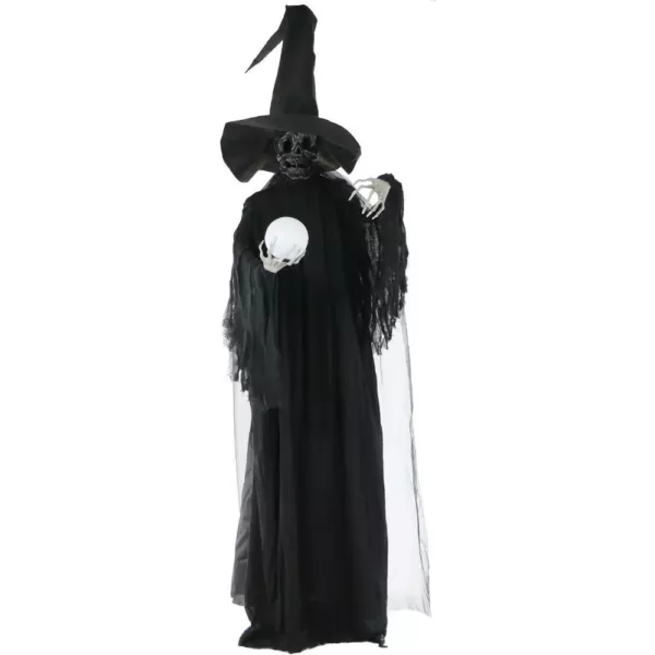 Haunted Hill Farm 7.5 ft. Phantom Witch with Multi-Color Crystal Ball Halloween Prop