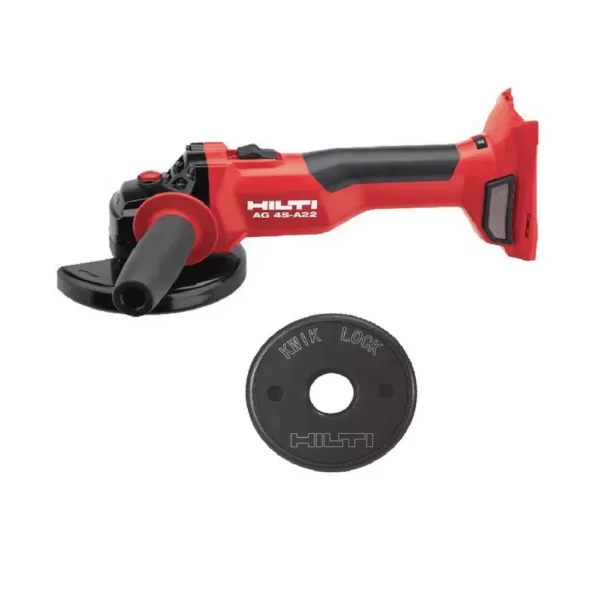 Hilti 22-Volt Cordless Brushless 5 in. AG 4S Angle Grinder with Kwik Lock (No Battery)