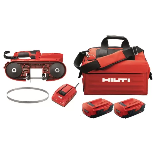 Hilti 22-Volt SB 4-A22 Cordless Band Saw Kit Includes 3-Pack of 14 TPI / 18 TPI Teeth Blades, Battery, Charger and Tool Bag