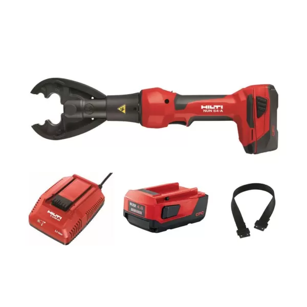 Hilti 22-Volt NUN 54 Inline Universal 6T Cordless Crimper/Cutter Kit with B 22/4.0 Li-Ion Battery Pack, Charger and Strap