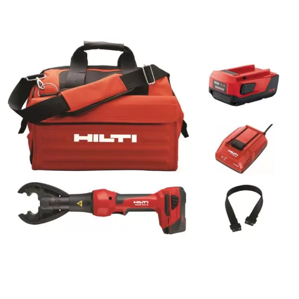 Hilti 22-Volt NUN 54 Inline Universal 6T Cordless Crimper and Cutter Kit with B 22/4.0 Li-Ion Pack, Charger Strap and Bag