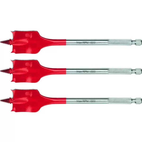 Hilti 3/8 in. x 6 in. High Speed Wood Spade Bits (3-Piece)