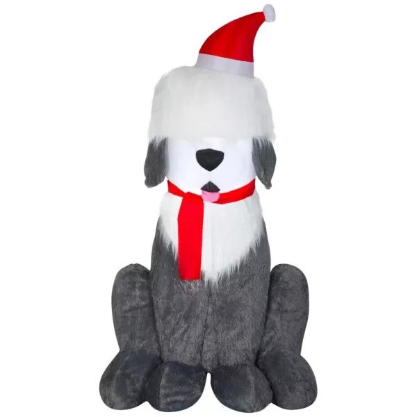 Home Accents Holiday 7 ft. Inflatable Fuzzy Plush Sheep Dog