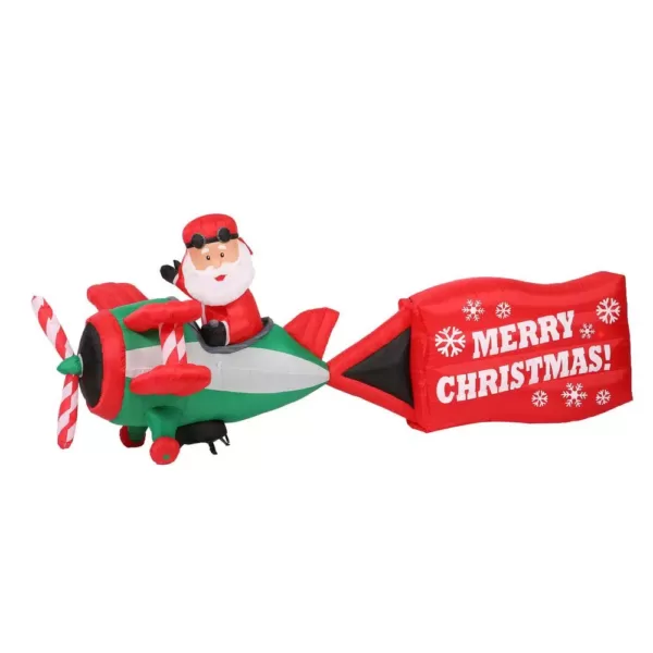 Home Accents Holiday 16 ft. Inflatable Santa on Airplane