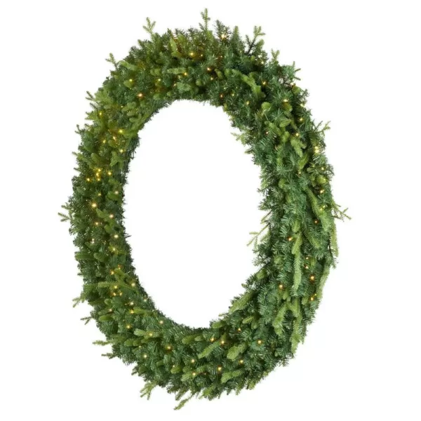 Home Accents Holiday 60 in. Jackson Prelit Artificial Wreath with 300-Low Voltage LED Micro Dot Lights