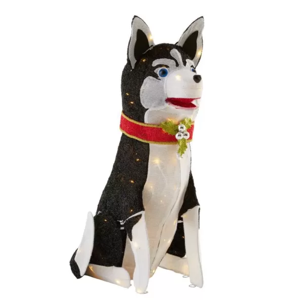 Home Accents Holiday 3 ft Adorable Dogs LED Husky