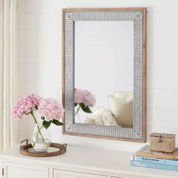 Home Decorators Collection Medium Rectangle Galvanized Antiqued Farmhouse Accent Mirror (39 in. H x 27 in. W)