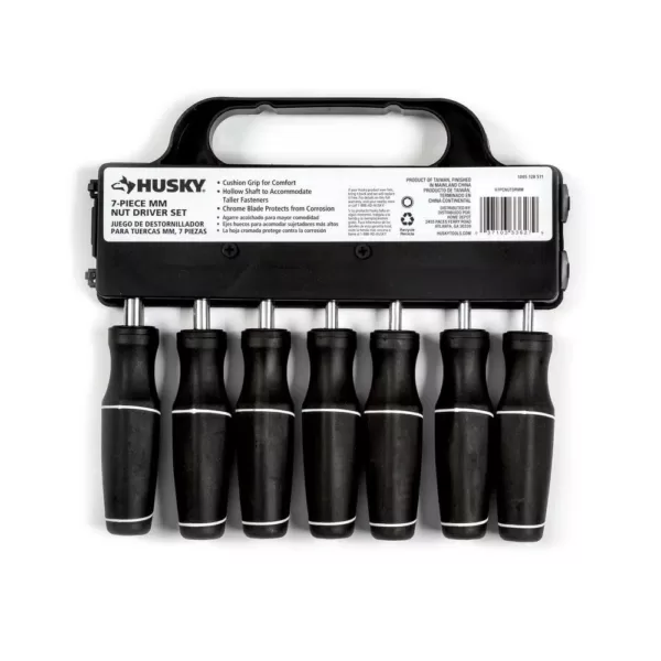 Husky Metric Cushion Grip Nut Driver Set (7-Piece)