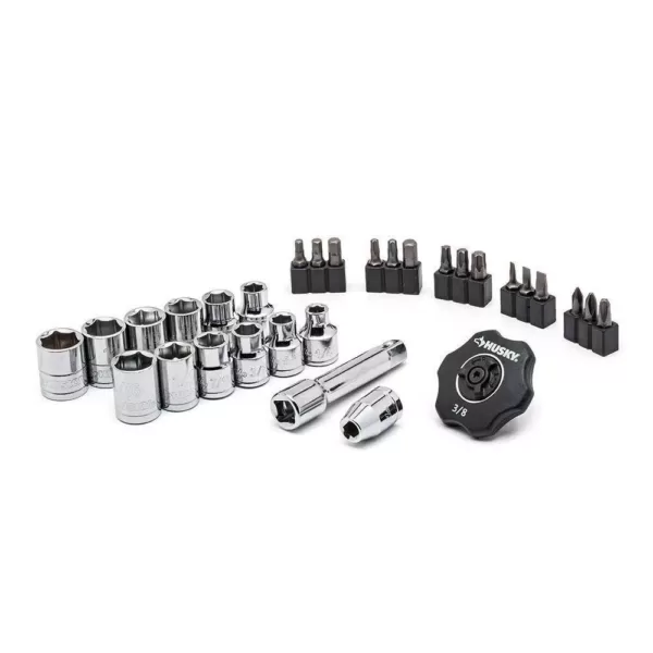 Husky 3/8 in. Drive Palm Ratchet and Socket Set (30-Piece)