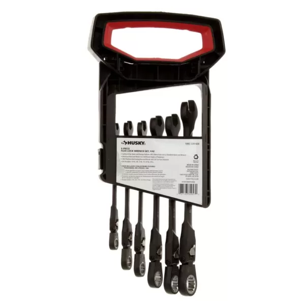 Husky 100-Position Flex-Head Ratcheting Wrench Set SAE (6-Piece)