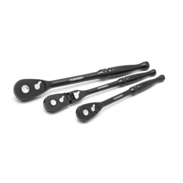 Husky 3/8 in. Drive 100-Position Low-Profile Long Handle Ratchet