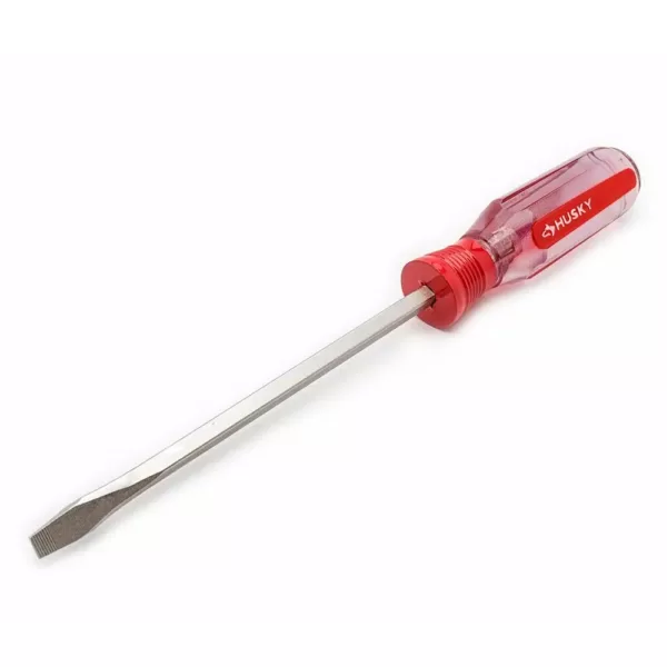 Husky 1/4 in. x 6 in. Square Shaft Standard Slotted Screwdriver