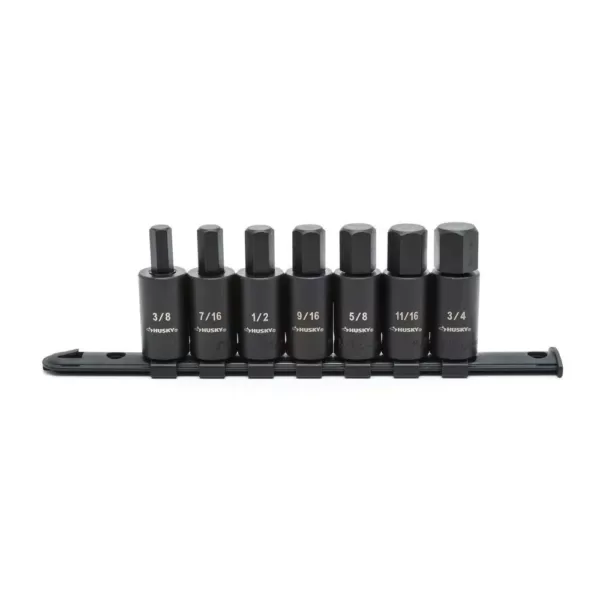 Husky 1/2 in. Drive Hex Bit SAE/MM Impact Set (14-Piece)