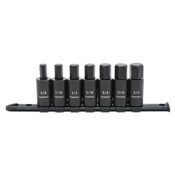 Husky 1/2 in. Drive Hex Bit Impact Socket Set SAE (7-Piece)