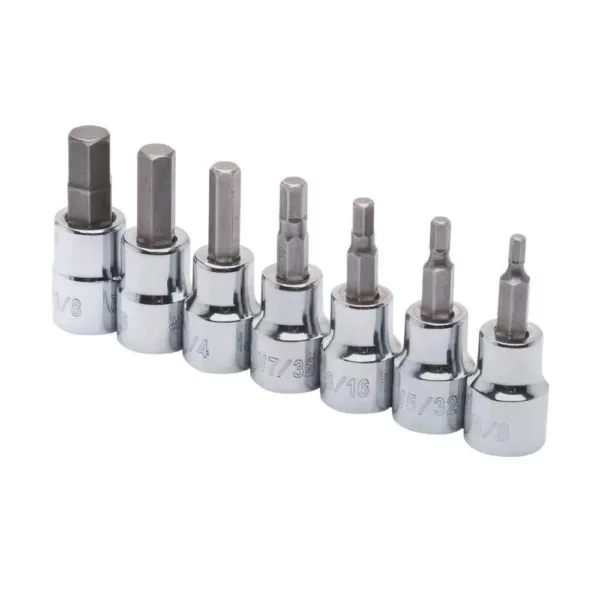 Husky 3/8 in. Drive SAE Hex Bit Socket Set (7-Piece)