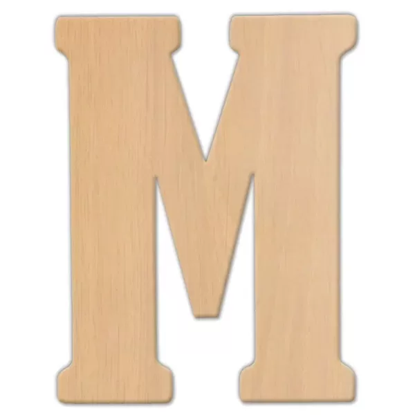 Jeff McWilliams Designs 15 in. Oversized Unfinished Wood Letter (M)