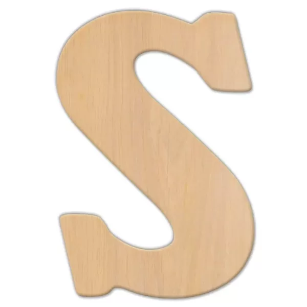 Jeff McWilliams Designs 23 in. Oversized Unfinished Wood Letter (S)