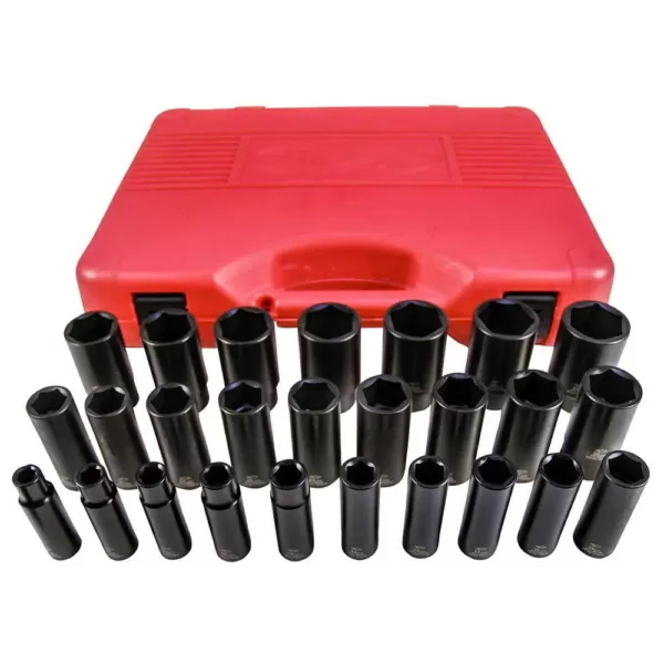 K Tool International 26-Piece 1/2 in. Drive Impact Socket Set