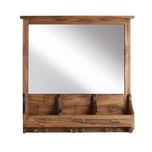 Kate and Laurel Stallard Rustic Brown Multi Function Mirror Memo Board