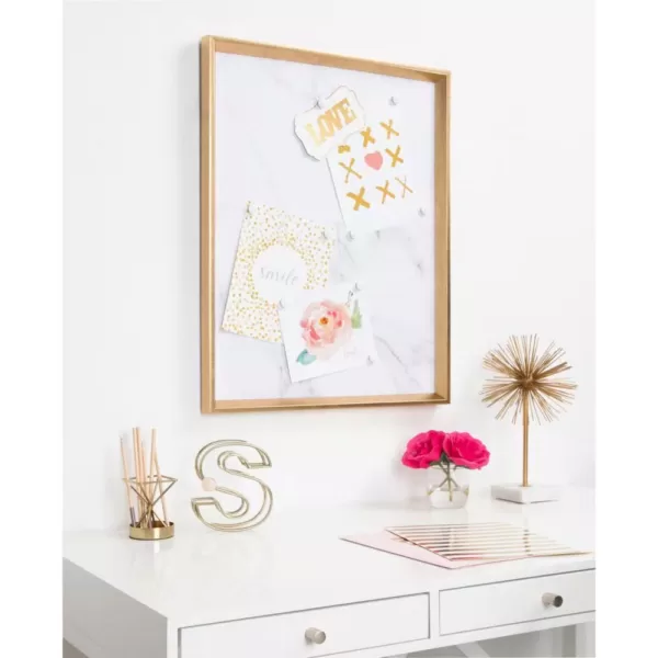 Kate and Laurel Calter Gold Marble Magnetic Memo Board