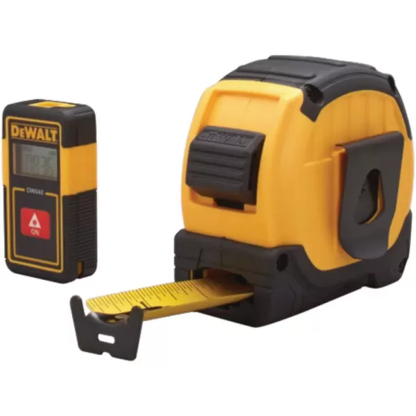 DEWALT 40 ft. Lithium-Ion Rechargeable Pocket Laser Distance Measurer and 25 ft. x 1-1/8 in. Tape Measure