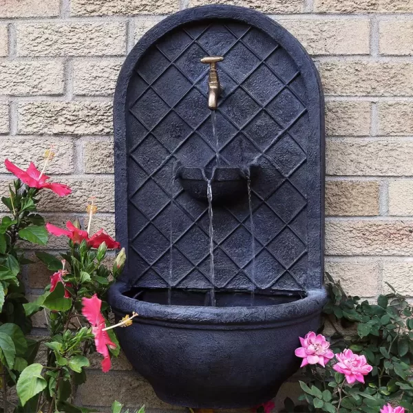 Sunnydaze Decor Messina Resin Lead Electric Outdoor Wall Fountain