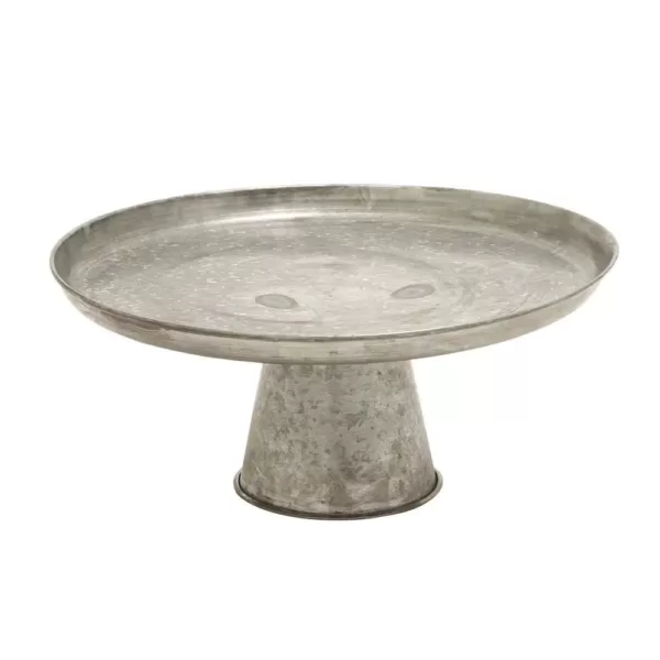 LITTON LANE 16 in. x 7 in. Farmhouse-Inspired Galvanized Iron Cupcake Stand