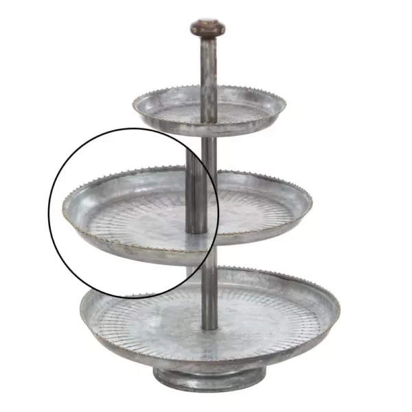 LITTON LANE 3-Tier Farmhouse Iron Cake Stand in Gray